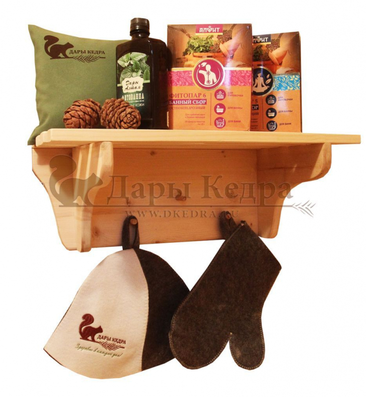 Вешалка с полкой из кедра Вешалка с полкой из кедра